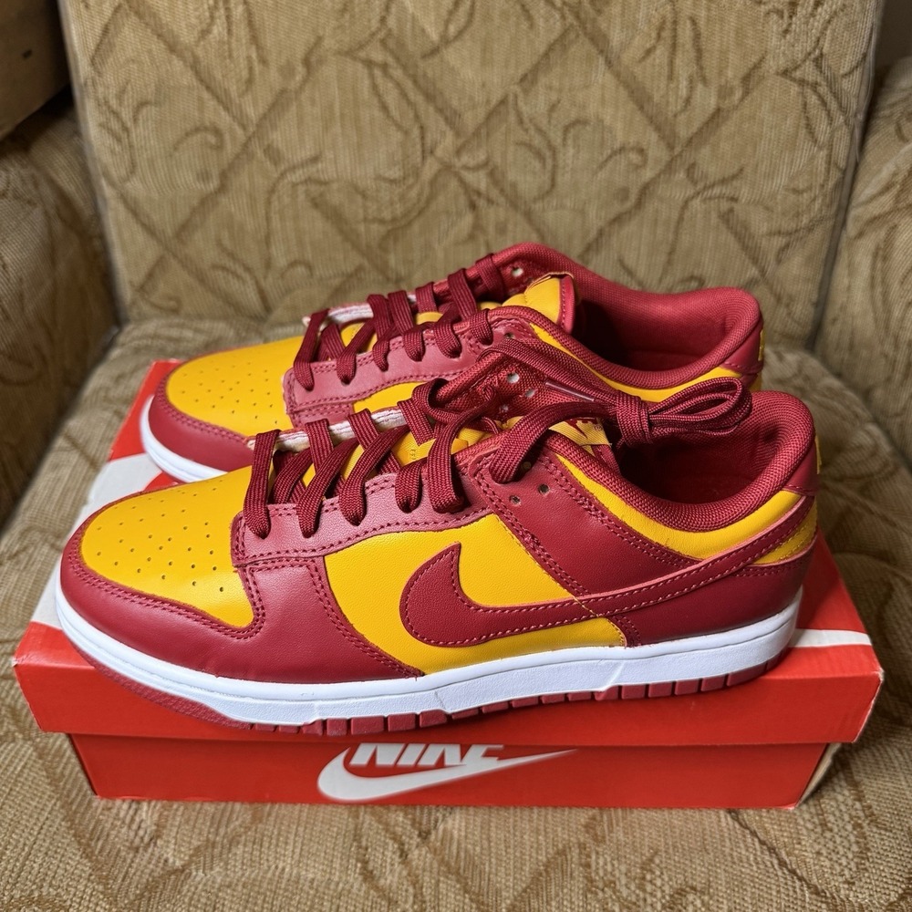 Nike Dunk Low USC Midas Championship Gold Tough Red White Yellow Orange Size 8.5
